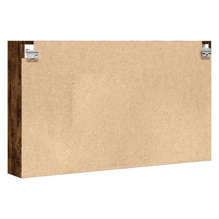 Vitrinskåp rökfärgad ek 100x15x58 cm konstruerat trä