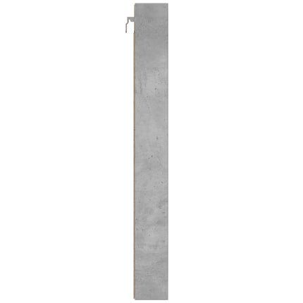 Vitrinskåp betonggrå 100x8,5x75 cm konstruerat trä