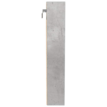 Vitrinskåp betonggrå 100x8,5x50 cm konstruerat trä