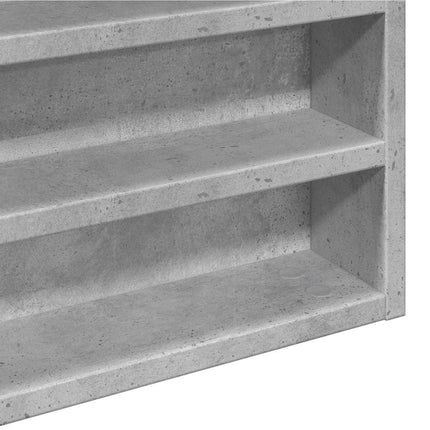 Vitrinskåp betonggrå 100x8,5x50 cm konstruerat trä