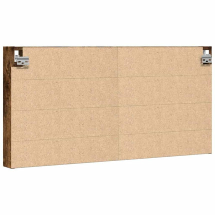 Vitrinskåp rökfärgad ek 100x8,5x50 cm konstruerat trä