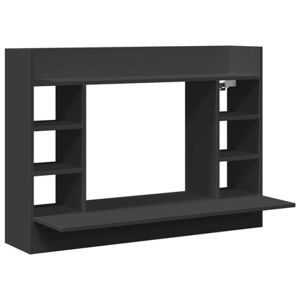 Väggmonterat skrivbord svart 105x48x75 cm konstruerat trä