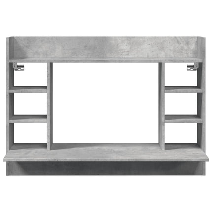 Väggmonterat skrivbord betonggrå 105x48x75 cm konstruerat trä