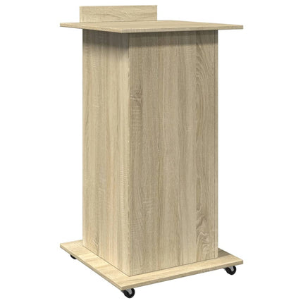 Talarstol med hjul & låda sonoma-ek 55x55x107cm konstruerat trä