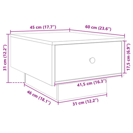 Soffbord betonggrå 60x45x31 cm konstruerat trä