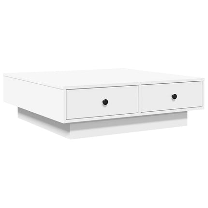 Soffbord vit 90x90x28 cm konstruerat trä