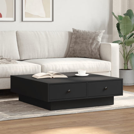 Soffbord svart 90x90x28 cm konstruerat trä
