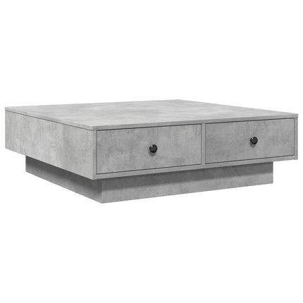 Soffbord betonggrå 90x90x28 cm konstruerat trä
