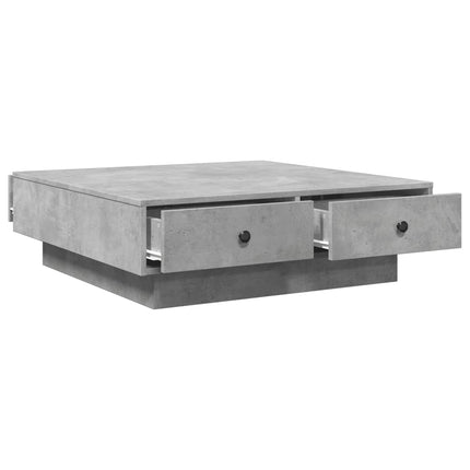 Soffbord betonggrå 90x90x28 cm konstruerat trä