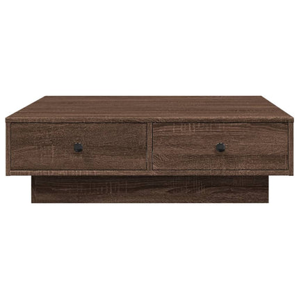Soffbord brun ek 90x90x28 cm konstruerat trä