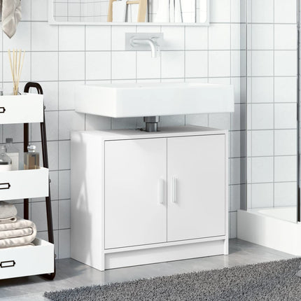 Tvättställsskåp vit 63x29x55 cm konstruerat trä