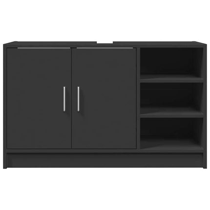 Tvättställsskåp svart 90x29x55 cm konstruerat trä