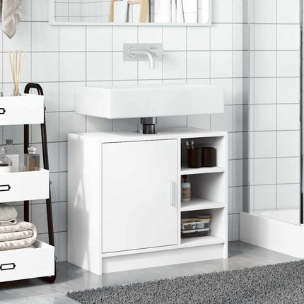 Tvättställsskåp vit 63x29x55 cm konstruerat trä