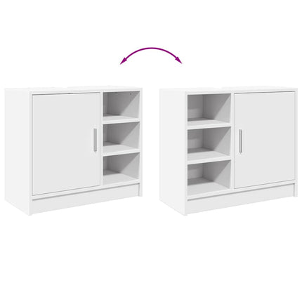 Tvättställsskåp vit 63x29x55 cm konstruerat trä