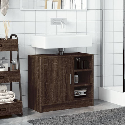 Tvättställsskåp brun ek 63x29x55 cm konstruerat trä