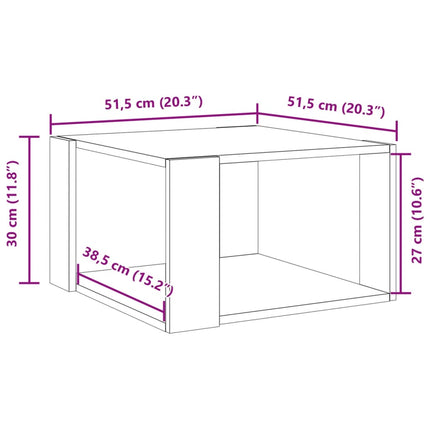 Soffbord vitt 51,5x51,5x30 cm konstruerat trä