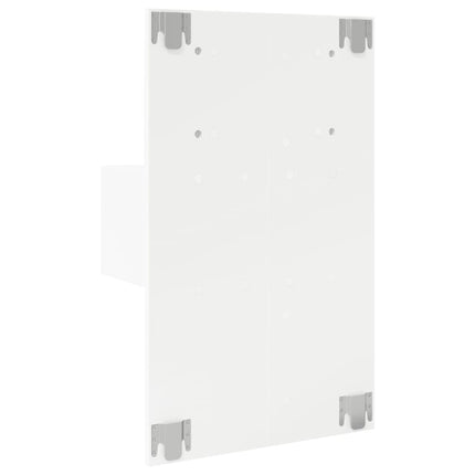 Väggmonterat sängbord med LED-lampor vit
