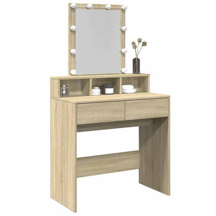Sminkbord med LED sonoma-ek 80x41x144,5 cm