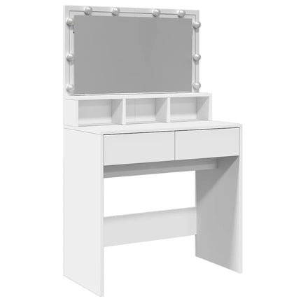 Sminkbord med LED vit 80x41x134,5 cm