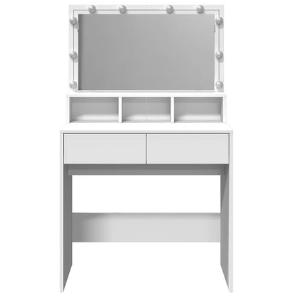 Sminkbord med LED vit 80x41x134,5 cm