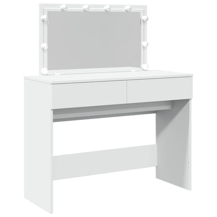 Sminkbord med LED vit 100x40x120 cm