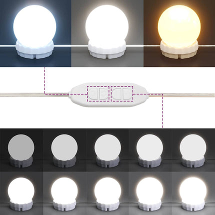 Sminkbord med LED svart 100x40x120 cm