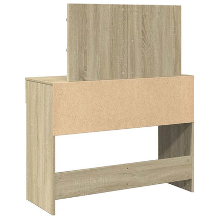 Sminkbord med LED sonoma-ek 100x40x120 cm