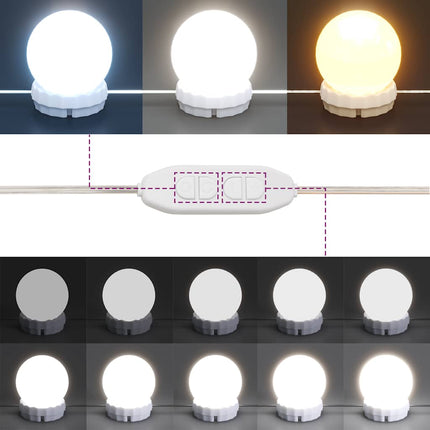 Sminkbord med LED betonggrå 100x40x120 cm