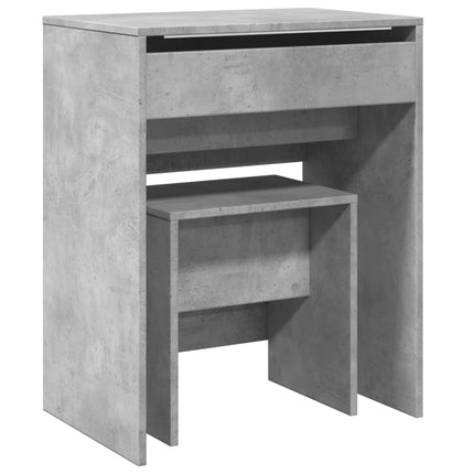 Sminkbord med pall betonggrå 60x40x113,5 cm