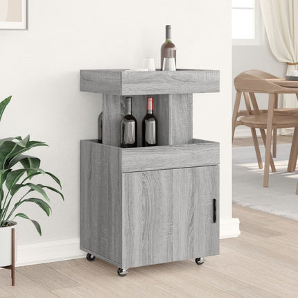 Barvagn grå sonoma 50x41x89 cm konstruerat trä