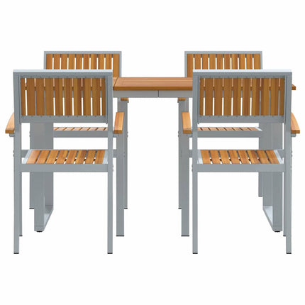 Trädgårdsmöbelset 5 pcs Grå Massivt Akaciaträ