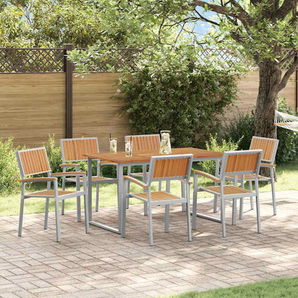 Trädgårdsmöbelset 7 pcs Grå Massivt Akaciaträ