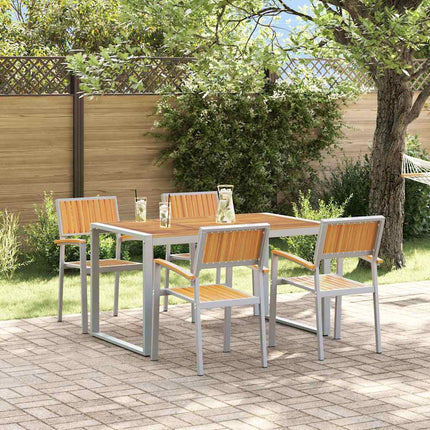 Trädgårdsmöbelset 5 pcs Grå Massivt Akaciaträ