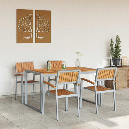 Trädgårdsmöbelset 5 pcs Grå Massivt Akaciaträ