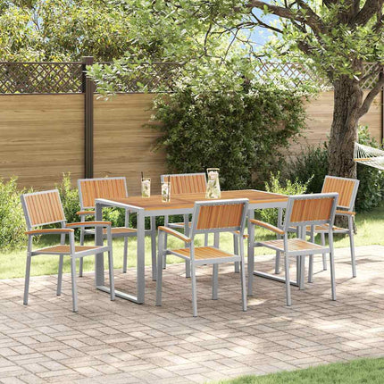 Trädgårdsmöbelset 7 pcs Grå Massivt Akaciaträ