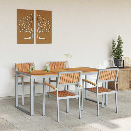 Trädgårdsmöbelset 5 pcs Grå Massivt Akaciaträ