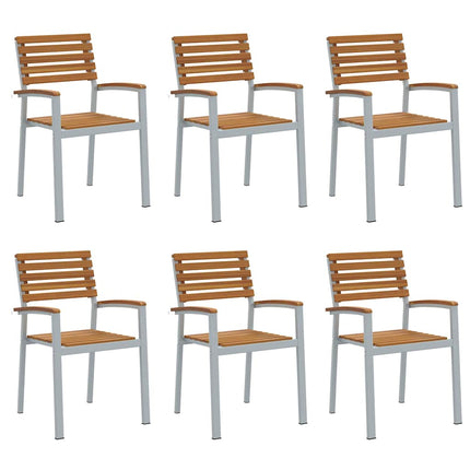 Trädgård Stol 6 pcs Brun 56 x 57 x 87 cm Massivt Akaciaträ