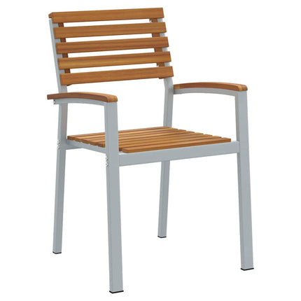 Trädgård Stol 6 pcs Brun 56 x 57 x 87 cm Massivt Akaciaträ