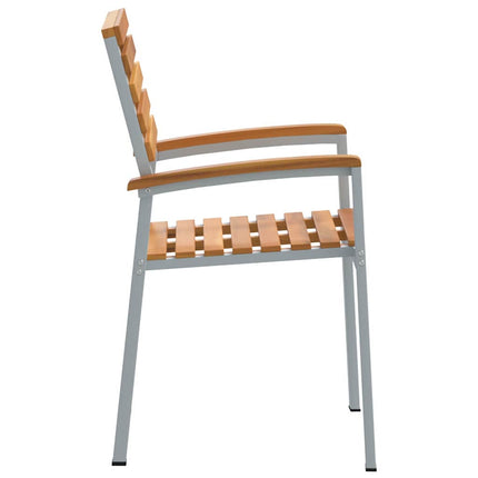 Trädgård Stol 6 pcs Brun 56 x 57 x 87 cm Massivt Akaciaträ