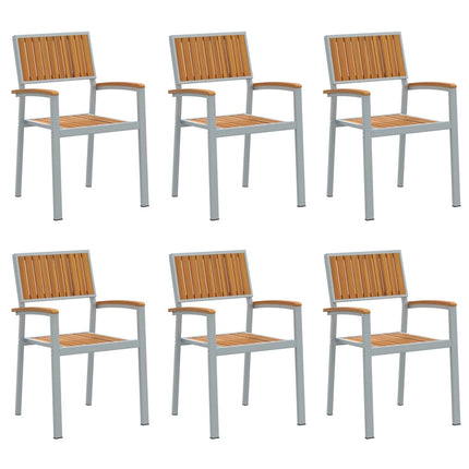 Stapelstol 6 pcs Brun 56 x 57 x 87 cm Massivt Akaciaträ