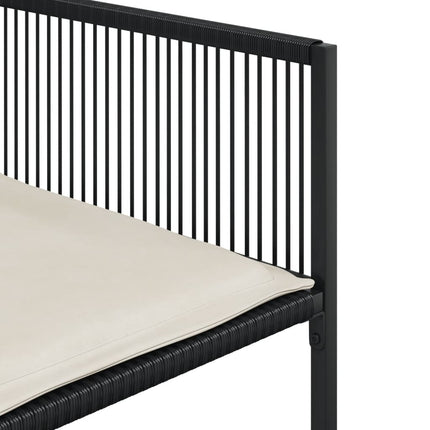 Matgrupp för trädgården med dynor 13 delar svart konstrotting