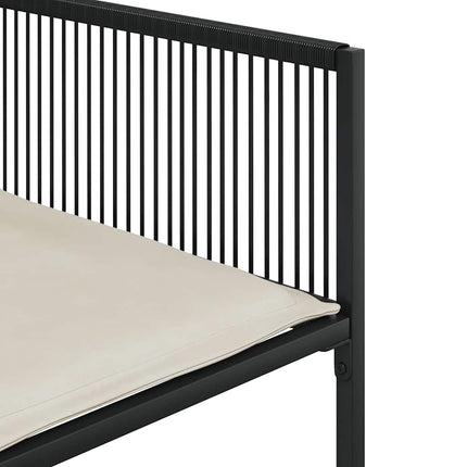 Matgrupp för trädgården med dynor 7 delar svart konstrotting