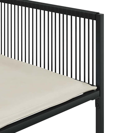 Matgrupp för trädgården med dynor 9 delar svart konstrottning