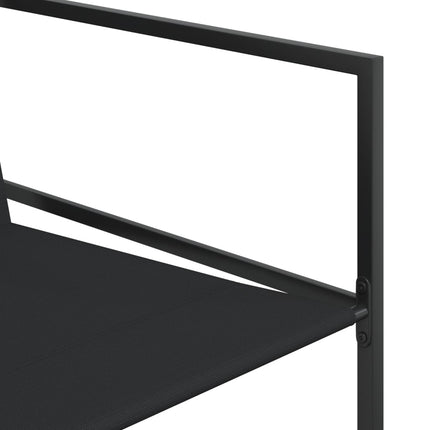 Matgrupp för trädgården 11 delar svart textilen