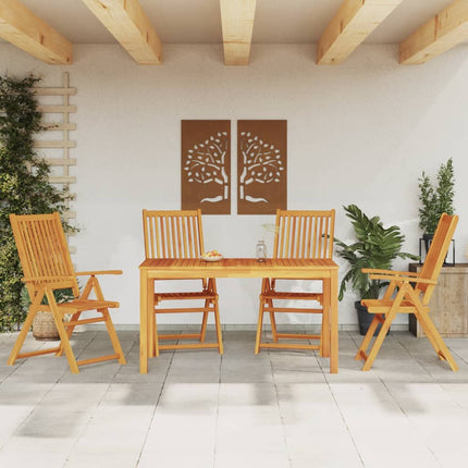 Matgrupp för trädgården 5 delar 140x80x74 cm massivt akaciaträ