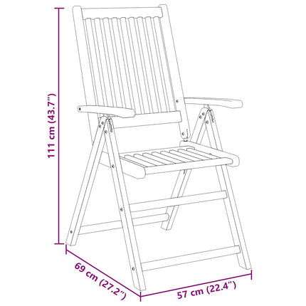 Matgrupp för trädgården 9 delar 180x90x75 cm massivt akaciaträ