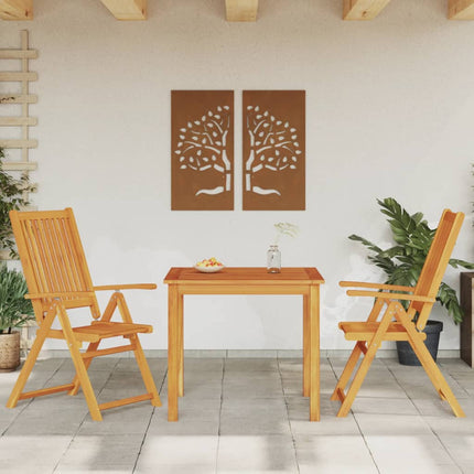 Matgrupp för trädgården 3 delar 85x85x74 cm massiv akacia