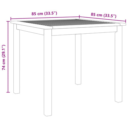 Matgrupp för trädgården 5 delar 85x85x74 cm massivt akaciaträ