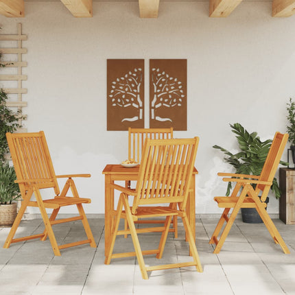 Matgrupp för trädgården 5 delar 85x85x74 cm massivt akaciaträ