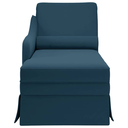 Schäslong med bolster och höger armstöd blå sammet